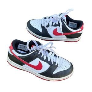 Nike‎ Dunk Low Golf Athletic Shoes Size 4Y Black White University Red